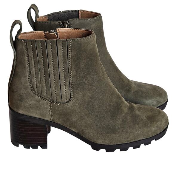 Vionic Wilma Olive Nubuck Ankle Boots Waterproof Women's Size 6 Fall Winter - Picture 1 of 12